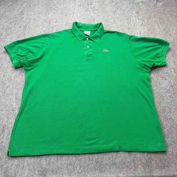 Lacoste Polo Shirt Men 9 Green Solid Classic Fit Cotton Pique Knit 55" x 29" - Picture 2 of 12